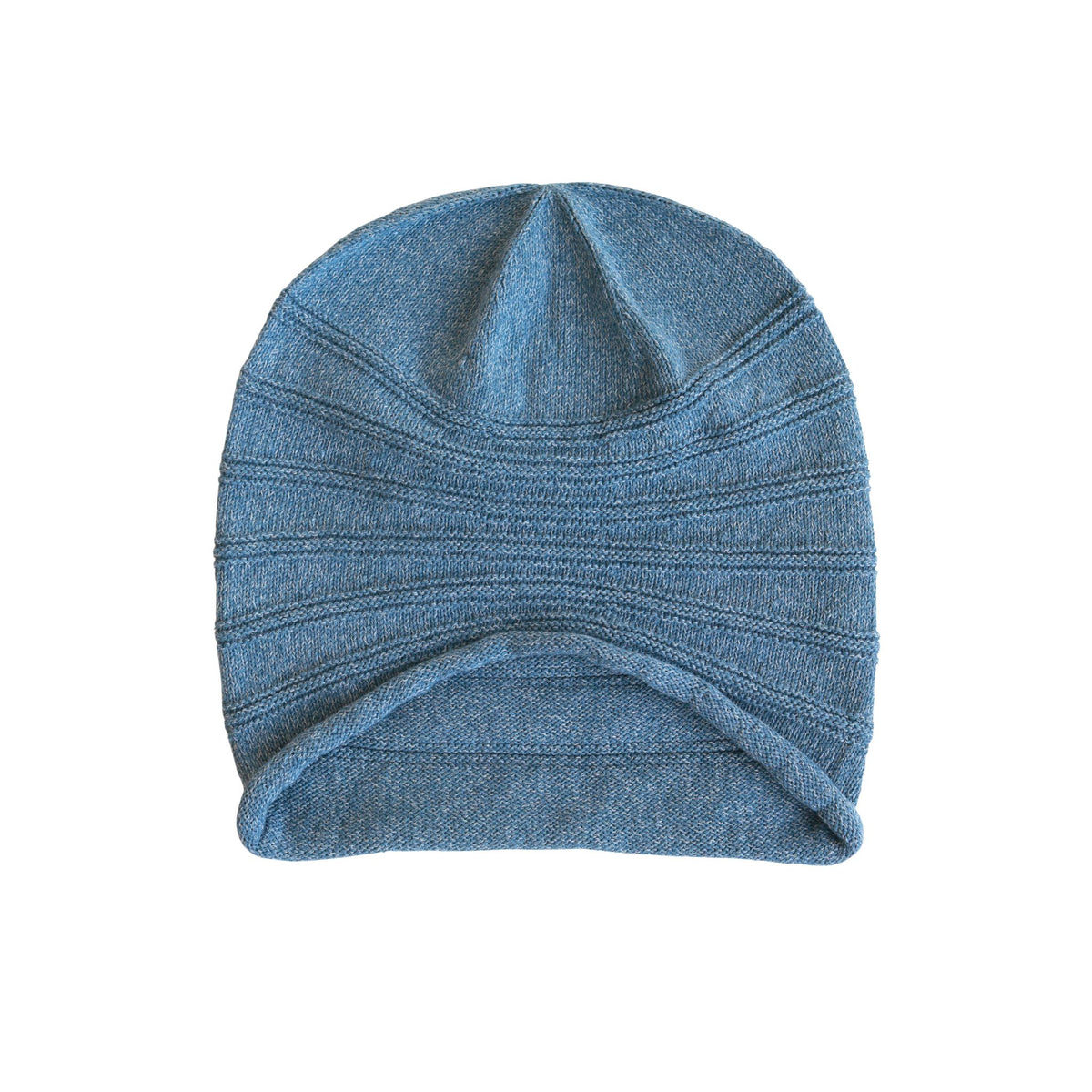 Blue beanie on a white background