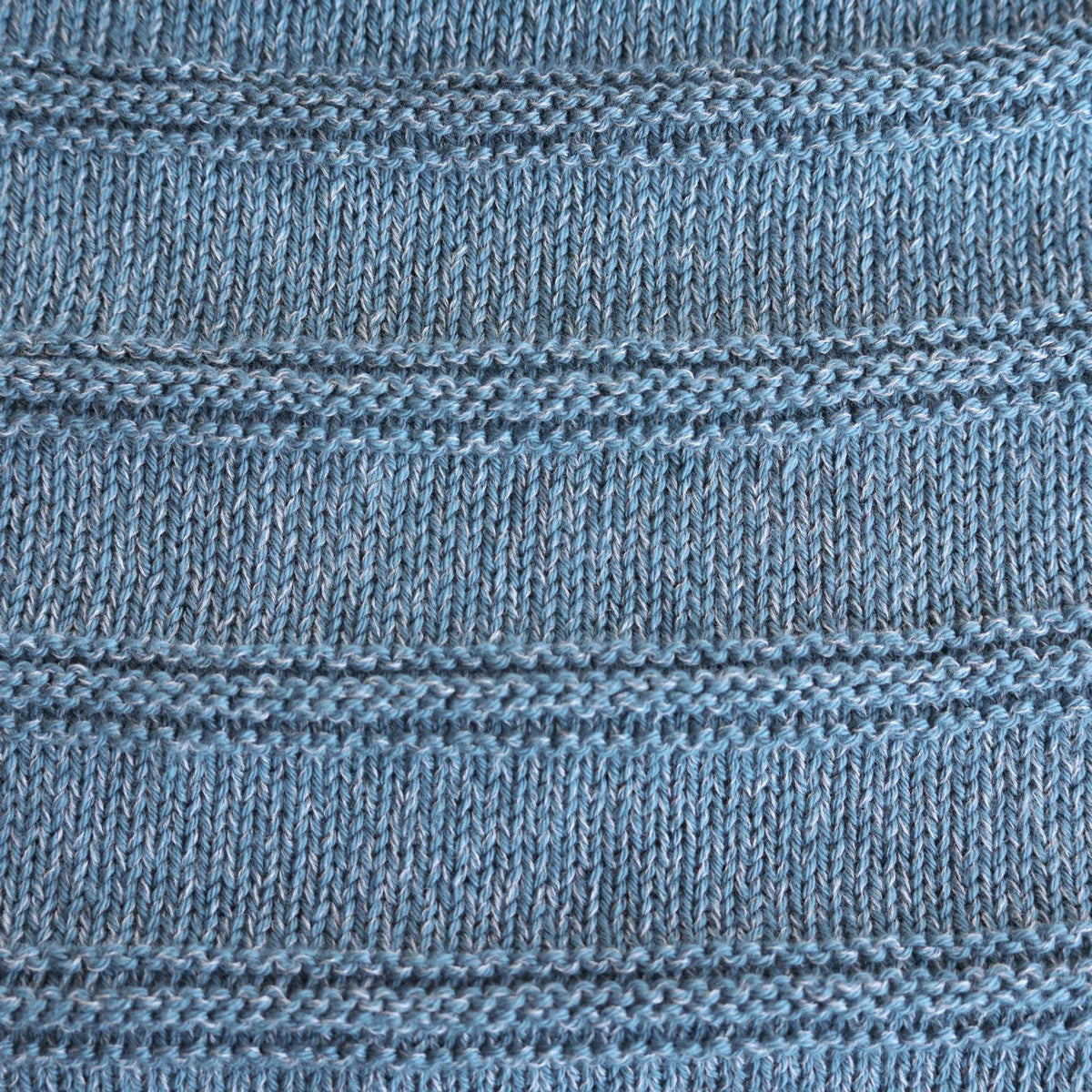 Close-up of blue knitted fabric texture