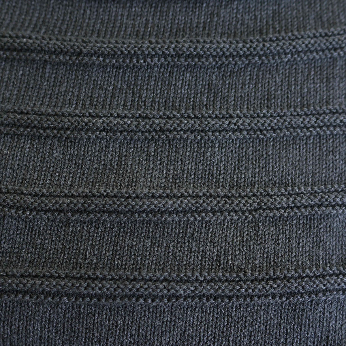 Close-up of dark gray fabric with a ribbed texture