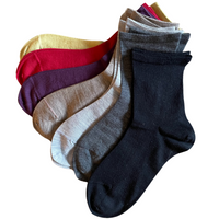 Extra-fine Merino Wool Everyday Crew Socks. Ultra-soft and breathable, suitable for business or casual wear. Thin, lightweight. Made from natural, itch-free, moisture-wicking material, offering anti-odor and shrink-resistant properties for long-lasting comfort. CHERRYSTONEstyle