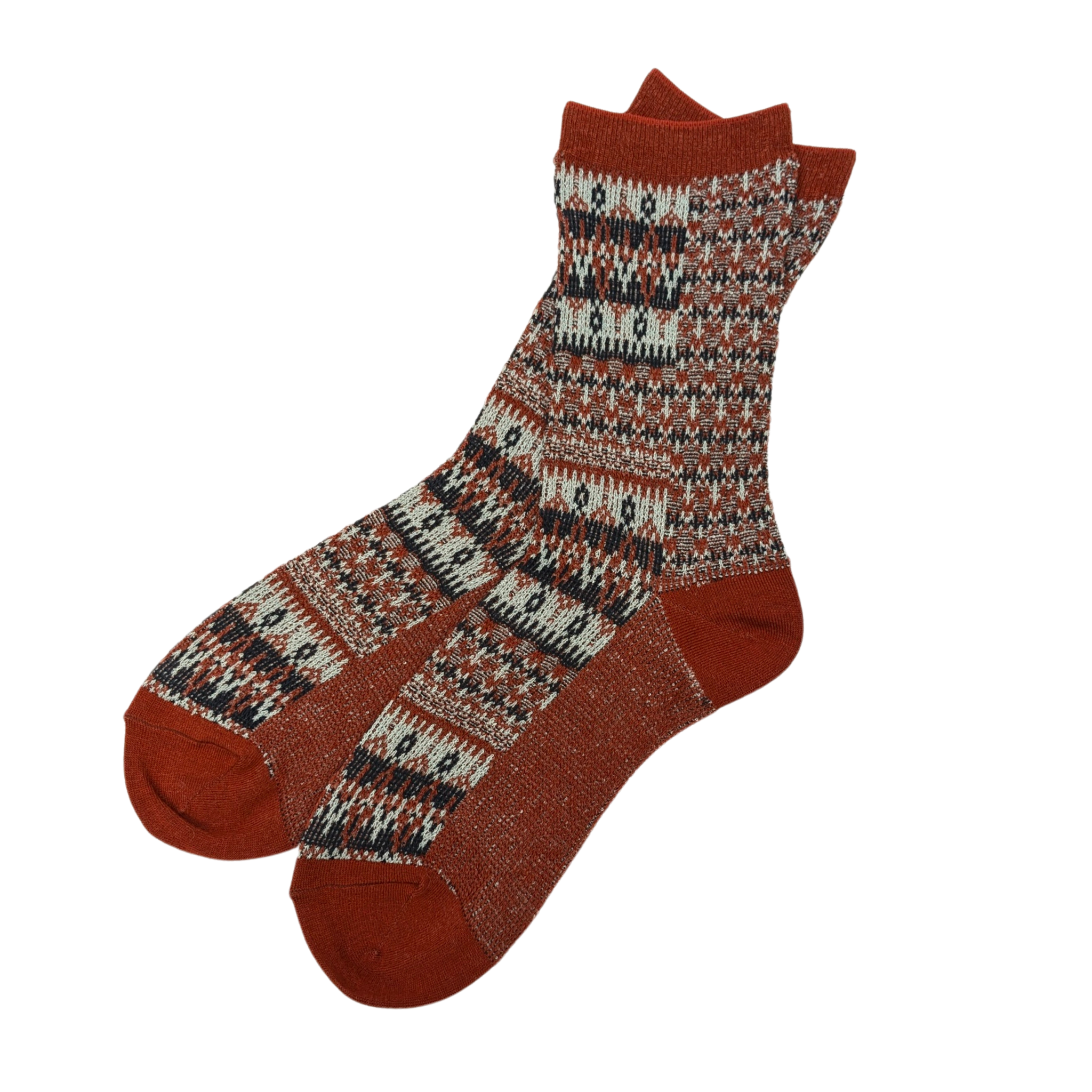 Nordic Jacquard Crew. Nordic Jacquard patterned socks are made from a cozy wool blend. These versatile, soft-textured socks are ideal for both office and casual wear, offering a stylish touch and comfortable fit for any occasion. CHERRYSTONEstyle