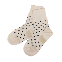 Organic Cotton Blend Polka Dot Everyday Crew Socks offer a soft touch with a stylish pop dot pattern. Designed to stay in place with a special heel design, relaxed fit, and stretchable cuff for added comfort. CHERRYSTONEstyle