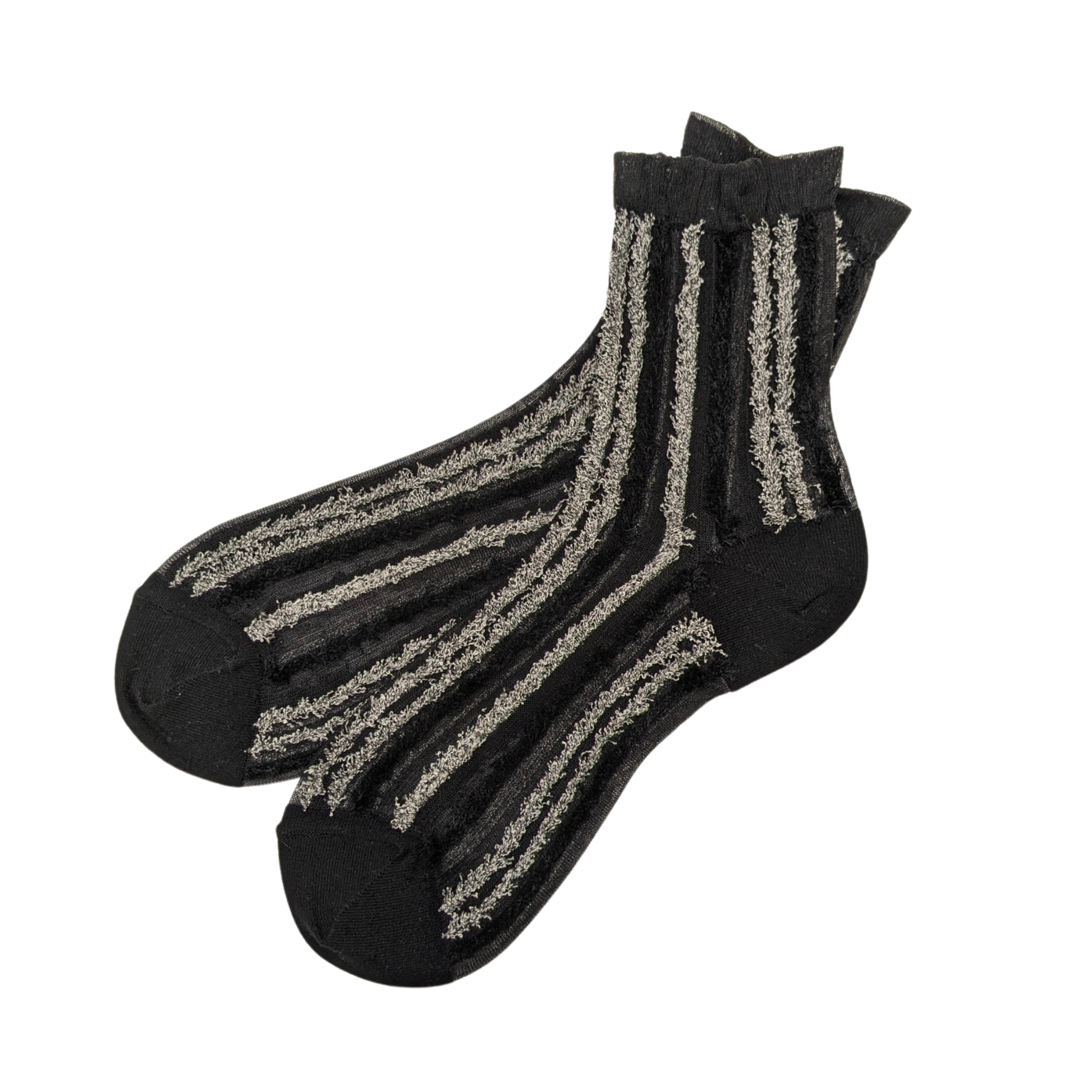 Shaggy Striped Crew Socks with a sleek, stylish design, perfect for both office and casual wear. Featuring a unique shaggy texture for a soft, cozy feel. CHERRYSTONEstyle