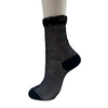 Stylish Sheer Floral Pattern Crew Socks with a chic, modern design. Made from soft, breathable fabric for all-day comfort. Perfect for versatile styling—from office wear to casual outfits. CHERRYSTONEstyle