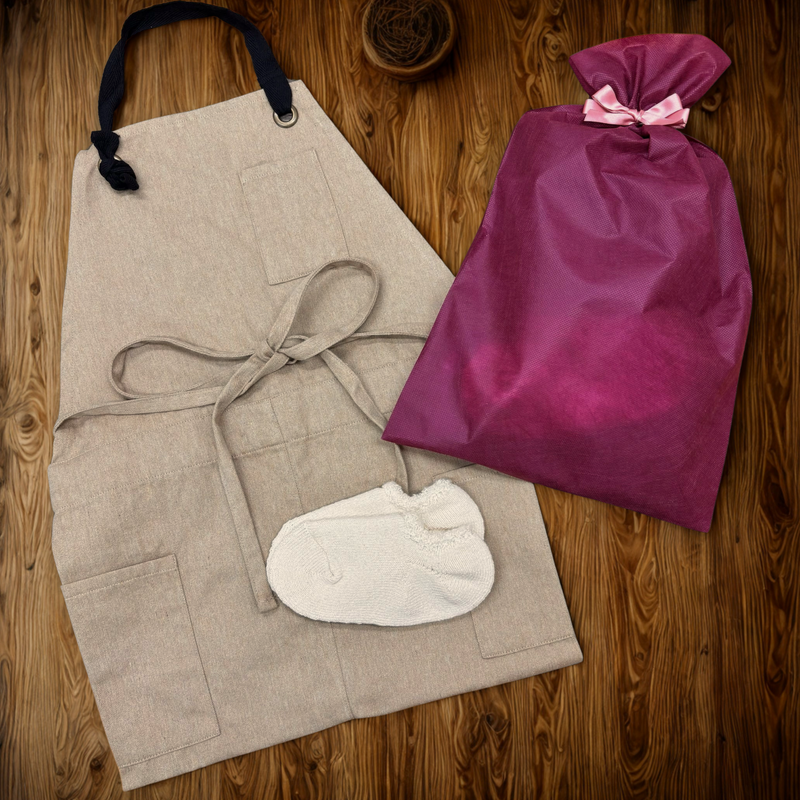 Eco-friendly Mother’s Day gift set featuring a recycled cotton apron and organic cotton slipper socks. The apron is lightweight and versatile—ideal for cooking, cleaning, or crafting. The cozy socks are undyed, breathable, and made from sustainable brown cotton. Thoughtful, practical, and gentle on the planet—perfect for daily use or gifting.
CHERRYSTONEstyle