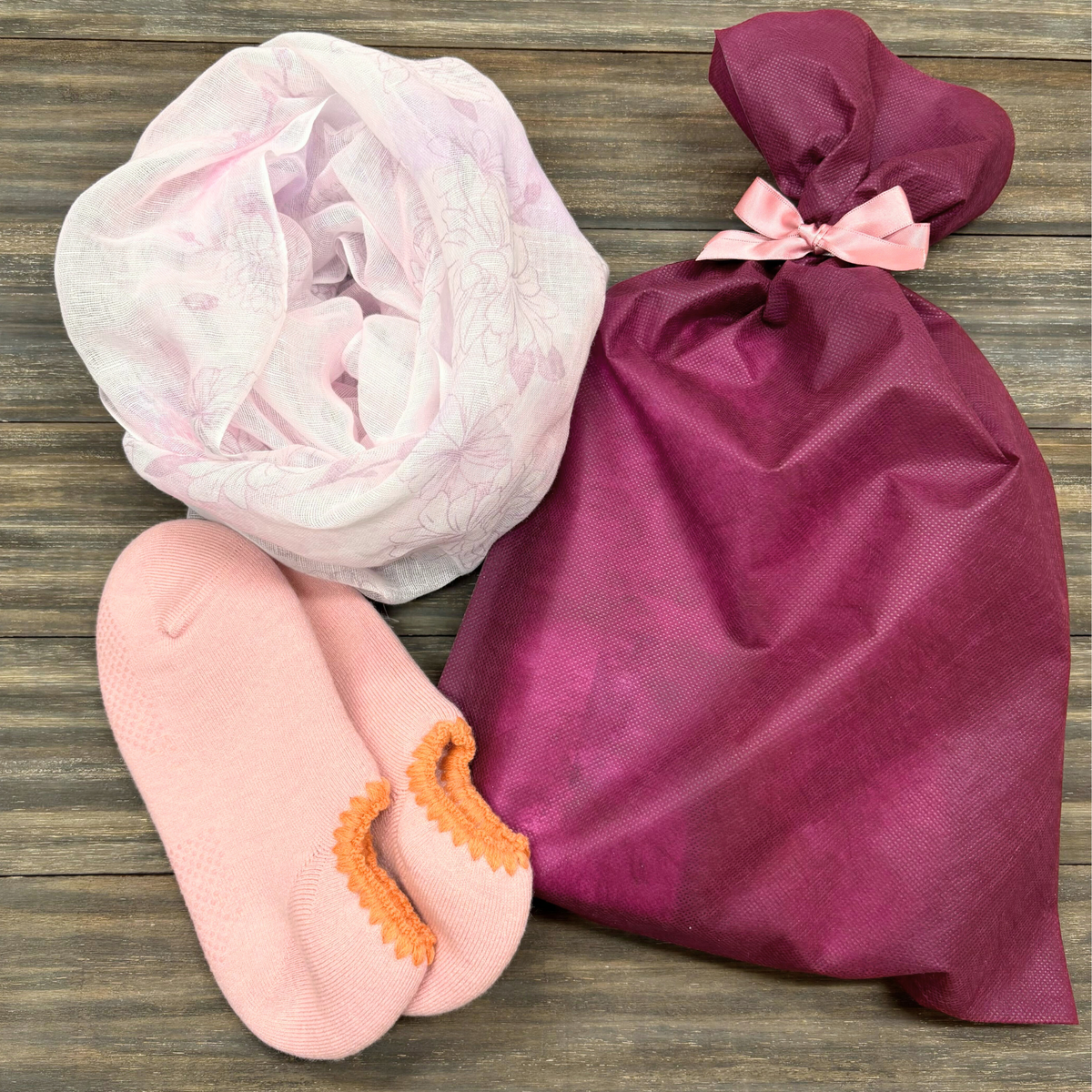 Mother’s Day special gift set | UPF 30+ Handwoven Cooling Fabric Linen Scarf on Loom and Handcrafted Slipper Socks | Pink
CHERRYSTONEstyle