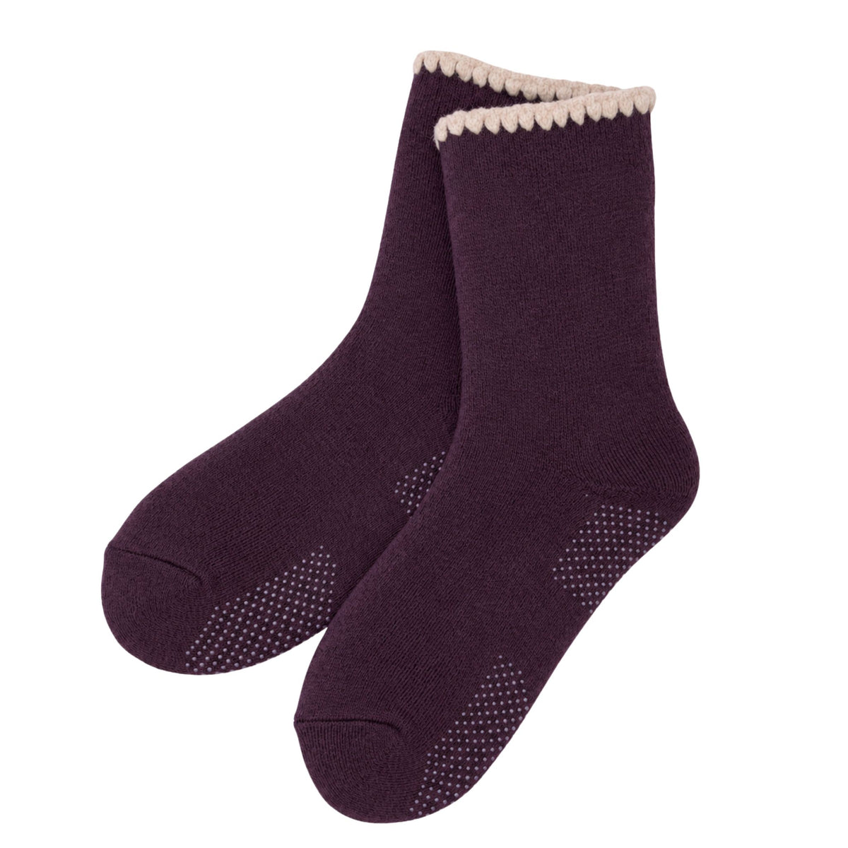 Handcrafted Wool Slipper Crew—Modern Calm Color—Grips. Warm & cozy, luxurious merino wool, perfect gifts and great companions for travels.
