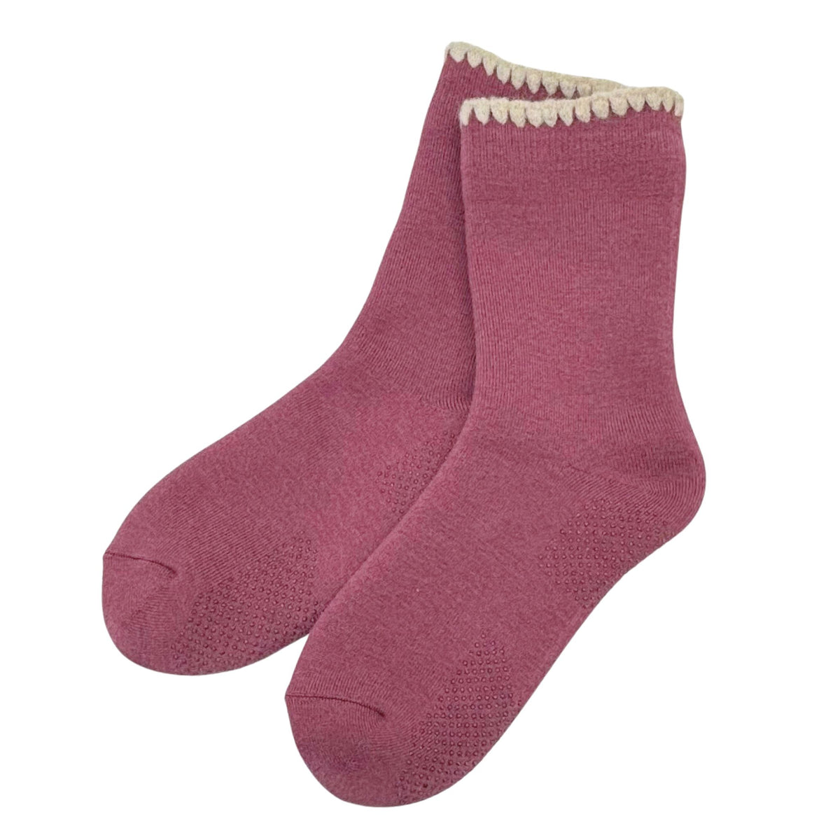 Handcrafted Wool Slipper Crew—Modern Calm Color—Grips. Warm & cozy, luxurious merino wool, perfect gifts and great companions for travels.