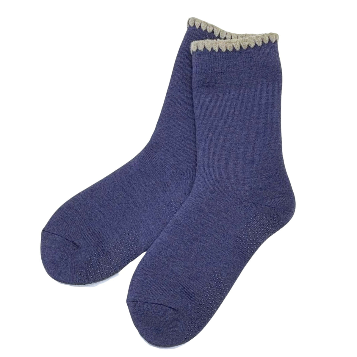 Handcrafted Wool Slipper Crew—Modern Calm Color—Grips. Warm & cozy, luxurious merino wool, perfect gifts and great companions for travels.