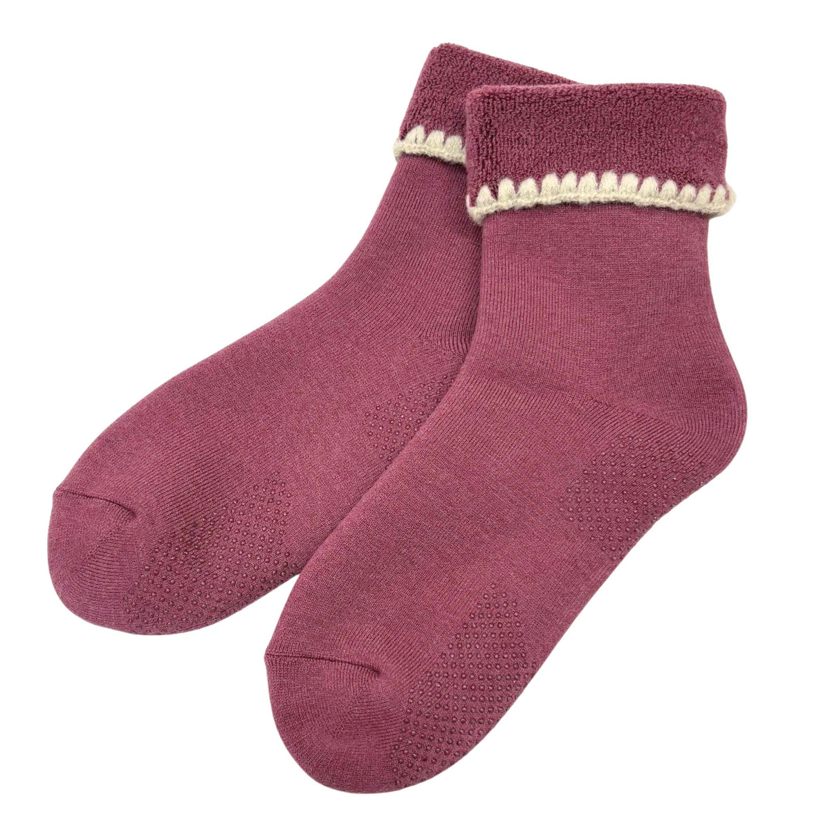 Handcrafted Wool Slipper Crew—Modern Calm Color—Grips. Warm & cozy, luxurious merino wool, perfect gifts and great companions for travels.
