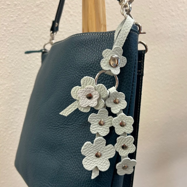 Snap Leather Flower Charm | Bag Flower Charm | Purse Charm | Keychain | Handmade | Solid Color | 9 Colors - Hand crafted, high-quality glove leather cut into colorful flowers. Easy to attach and remove with a snap button to your favorite bag. CHERRYSTONEstyle