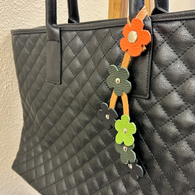 Snap Leather Flower Charm | Bag Flower Charm | Purse Charm | Keychain | Handmade | Multi Color | 4 Colors - Hand crafted, high-quality glove leather cut into colorful flowers. Easy to attach and remove with a snap button to your favorite bag. CHERRYSTONEstyle