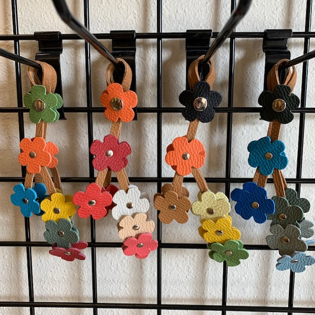 Snap Leather Flower Charm | Bag Flower Charm | Purse Charm | Keychain | Handmade | Multi Color | 4 Colors - Hand crafted, high-quality glove leather cut into colorful flowers. Easy to attach and remove with a snap button to your favorite bag. CHERRYSTONEstyle