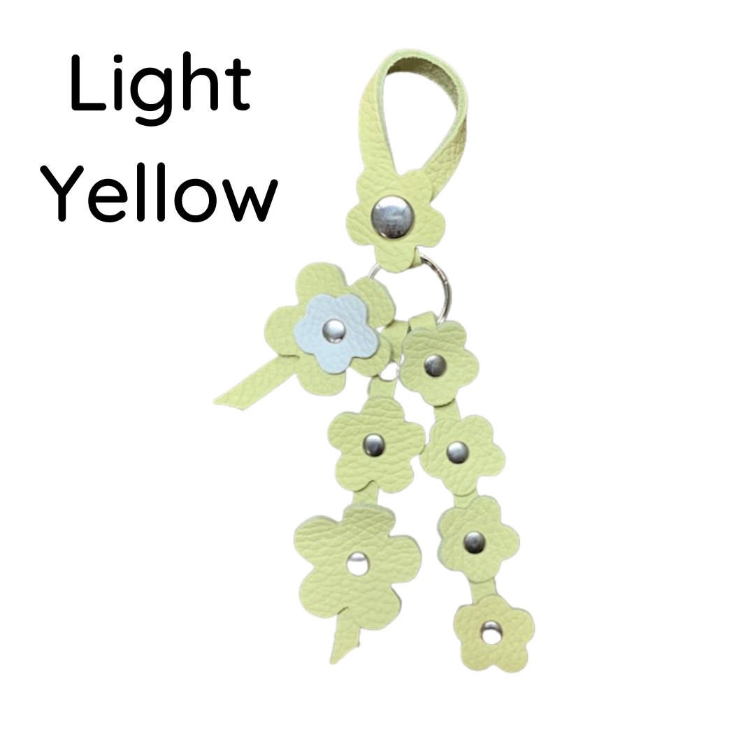 Snap Leather Flower Charm | Bag Flower Charm | Purse Charm | Keychain | Handmade | Solid Color | 9 Colors - Hand crafted, high-quality glove leather cut into colorful flowers. Easy to attach and remove with a snap button to your favorite bag. CHERRYSTONEstyle