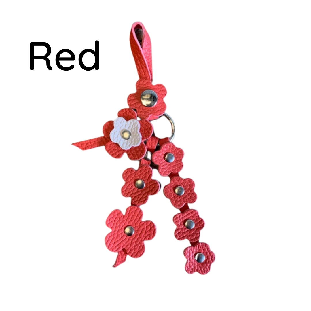 Snap Leather Flower Charm | Bag Flower Charm | Purse Charm | Keychain | Handmade | Solid Color | 9 Colors - Hand crafted, high-quality glove leather cut into colorful flowers. Easy to attach and remove with a snap button to your favorite bag. CHERRYSTONEstyle