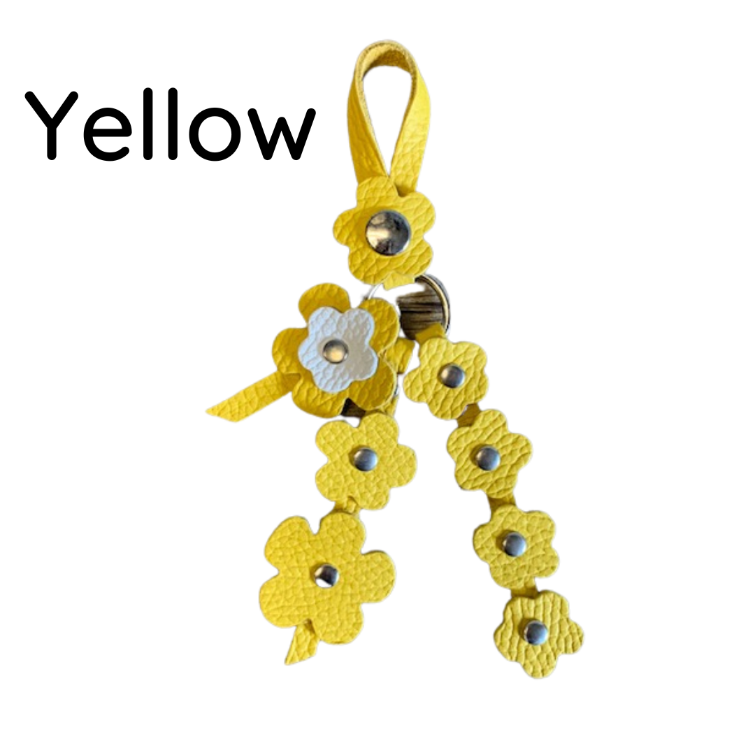 Snap Leather Flower Charm | Bag Flower Charm | Purse Charm | Keychain | Handmade | Solid Color | 9 Colors - Hand crafted, high-quality glove leather cut into colorful flowers. Easy to attach and remove with a snap button to your favorite bag. CHERRYSTONEstyle