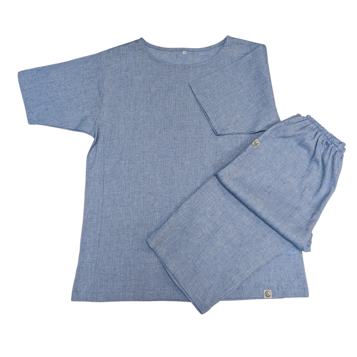 Our Cool, Stretchy, Comfy Lounge Pants and T-shirt Set made from 100% cotton with Japanese-inspired woven fabric. Breathable, sweat-absorbing with a dry-touch texture. Pants have pockets and adjustable waist, T-shirt is moisture-wicking with an A-line cut for easy movement. Travel-friendly, lightweight, and compact—perfect for home relaxation and travel-friendly. 
CHERRYSTONEstyle
