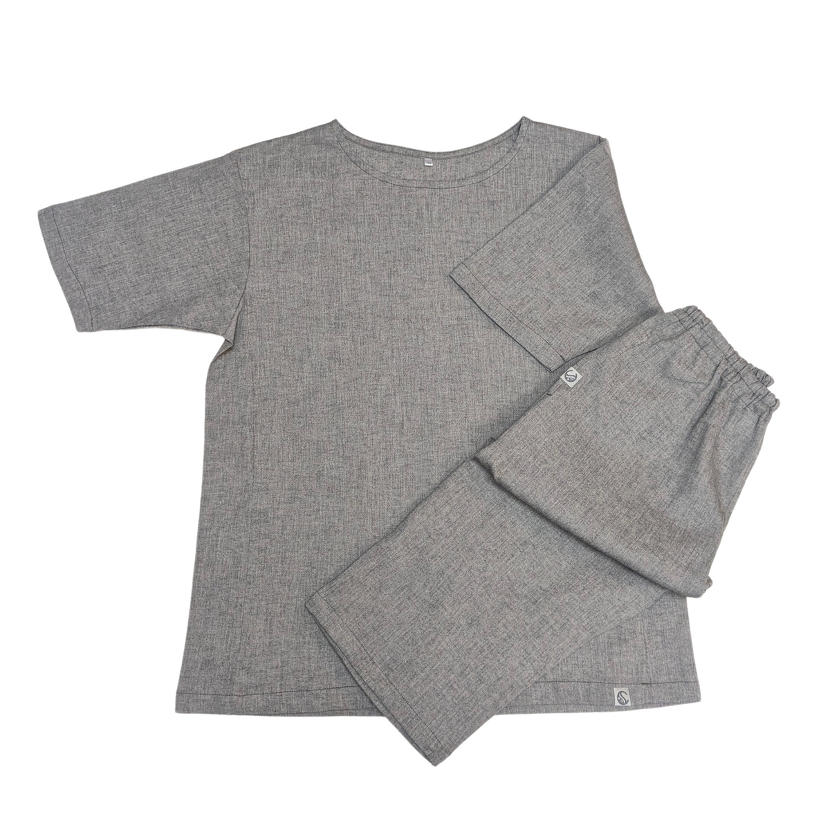 Our Cool, Stretchy, Comfy Lounge Pants and T-shirt Set made from 100% cotton with Japanese-inspired woven fabric. Breathable, sweat-absorbing with a dry-touch texture. Pants have pockets and adjustable waist, T-shirt is moisture-wicking with an A-line cut for easy movement. Travel-friendly, lightweight, and compact—perfect for home relaxation and travel-friendly. 
CHERRYSTONEstyle