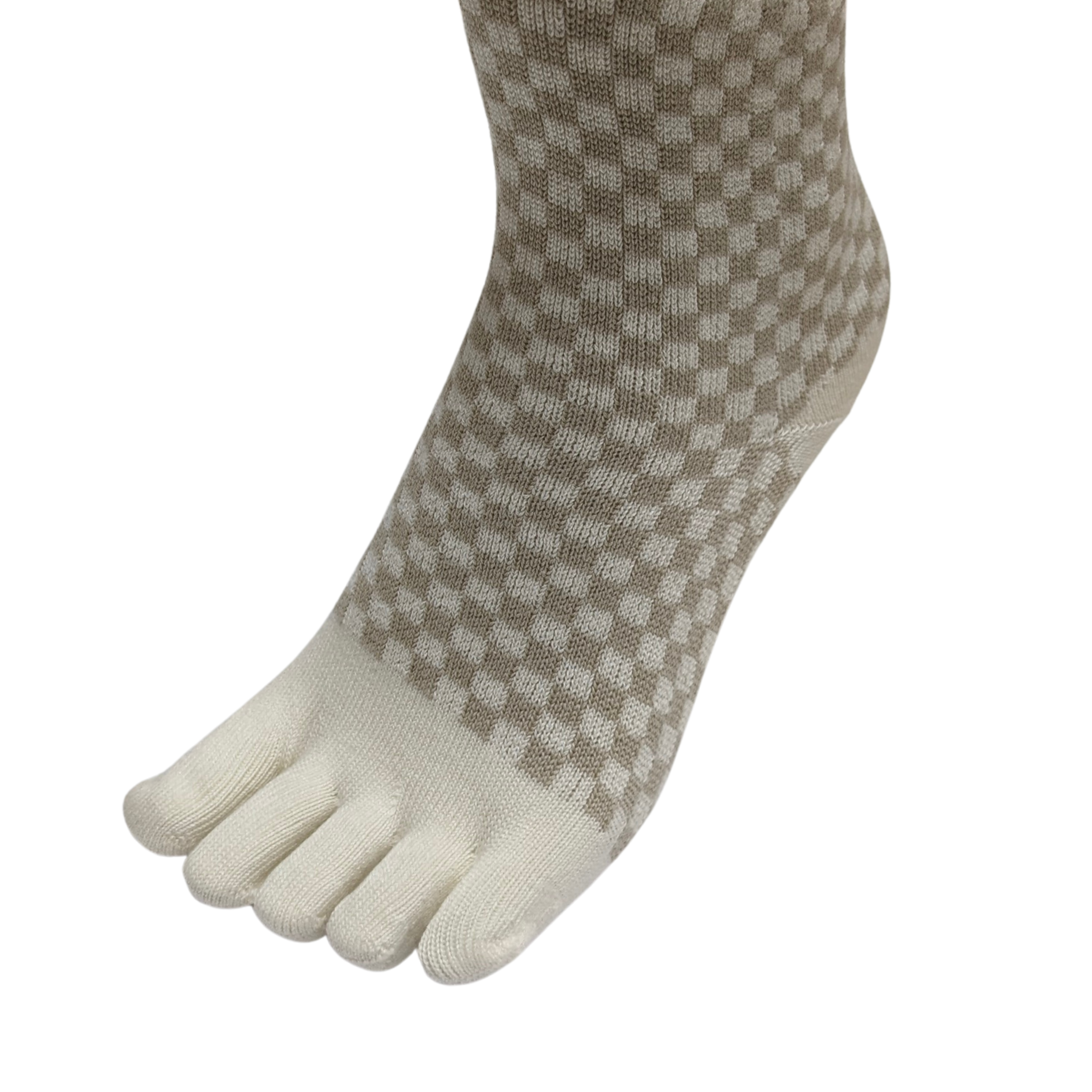 Cotton Blend 3D 5-Toe Socks Japanese Checkered Pattern Medium - Ultimate Comfort and Support, Improved Posture and Balance, Superior Warmth and Moisture Absorption, Unique Japanese Checkered Pattern, CHERRYSTONEstyle