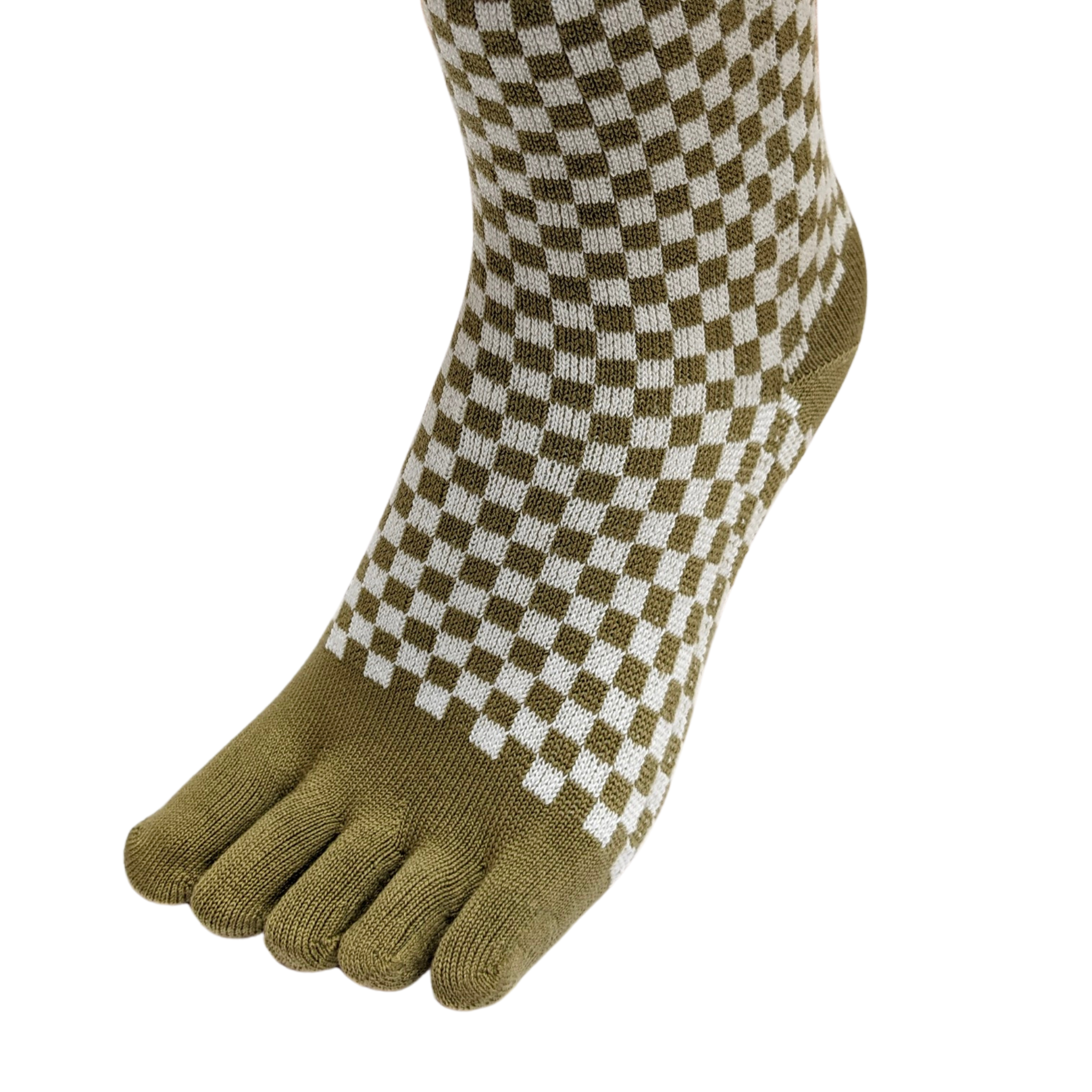 Cotton Blend 3D 5-Toe Socks Japanese Checkered Pattern Medium - Ultimate Comfort and Support, Improved Posture and Balance, Superior Warmth and Moisture Absorption, Unique Japanese Checkered Pattern, CHERRYSTONEstyle