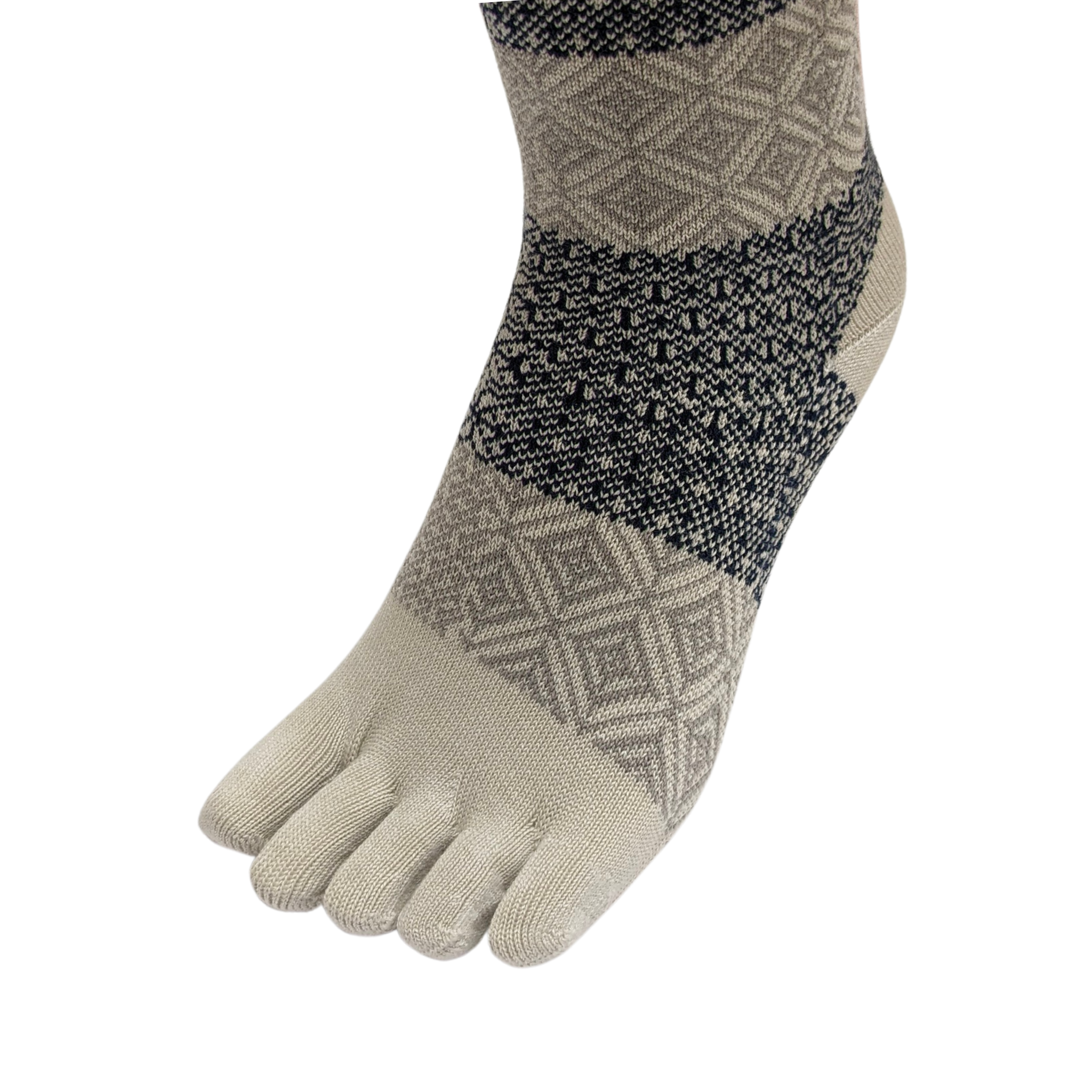 Cotton Blend 3D 5-Toe Socks Japanese Checkered Pattern Medium - Ultimate Comfort and Support, Improved Posture and Balance, Superior Warmth and Moisture Absorption, Unique Japanese Traditional Pattern, CHERRYSTONEstyle