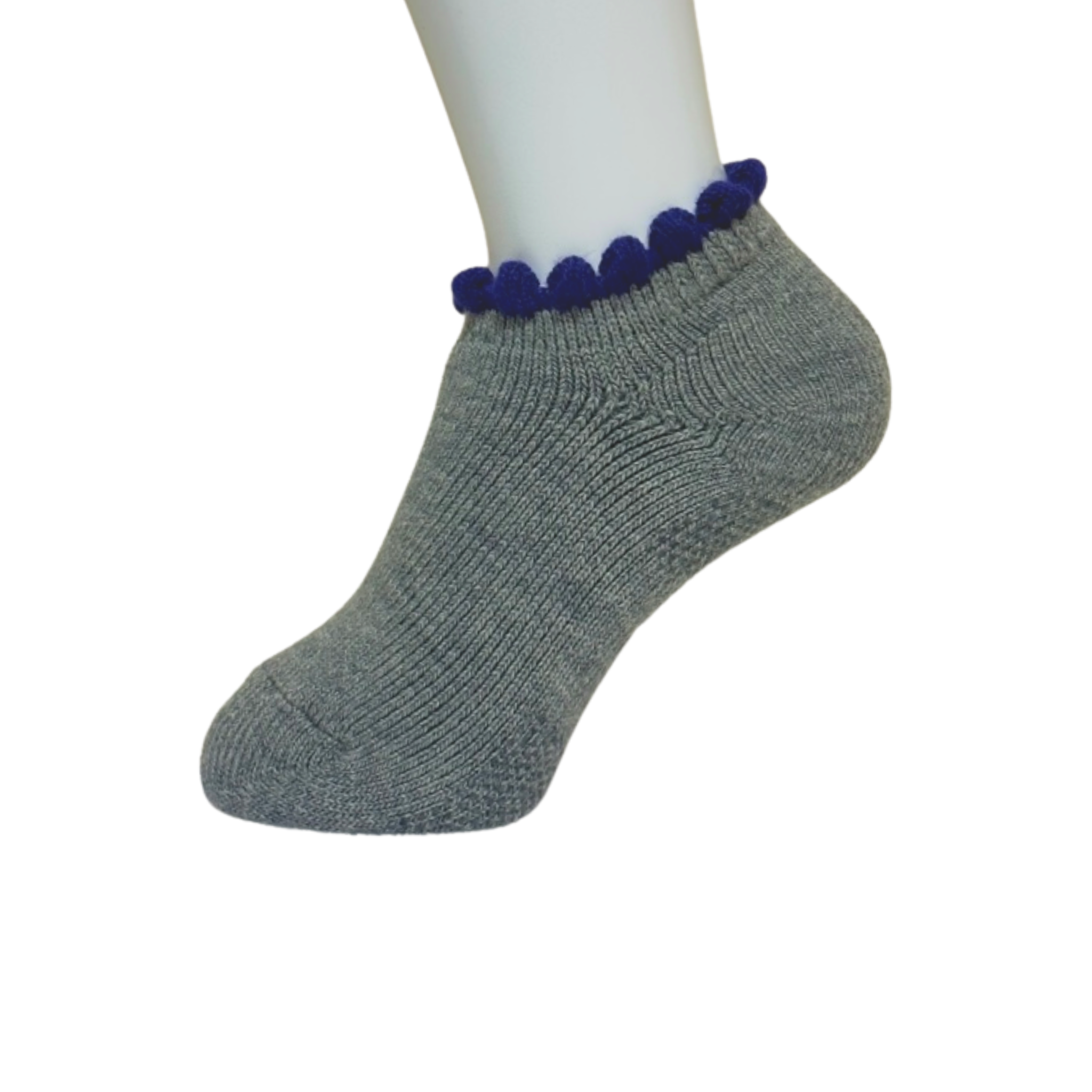 SPECIAL DEAL! 2 PAIRS | Thermal Wool Blend Slipper Socks with Grips | Size Medium | Picot Trim | 4 Colors - CHERRYSTONEstyle