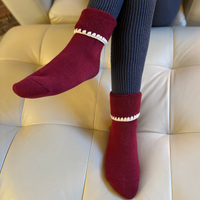 Handcrafted Wool Slipper Cuff Socks | With Grips | Medium, warm & cozy, luxurious merino wool, perfect gifts and great companions for travels, Handmade, CHERRYSTONEstyle