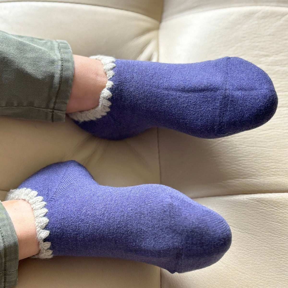 Handcrafted Wool Slipper Socks—Modern Calm Colors—Grips. Warm & cozy, luxurious merino wool, perfect gifts and great companions for travels.