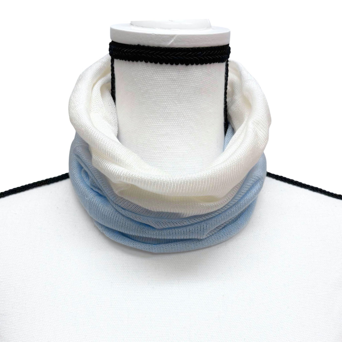 100% Silk Neck Warmer Light Blue