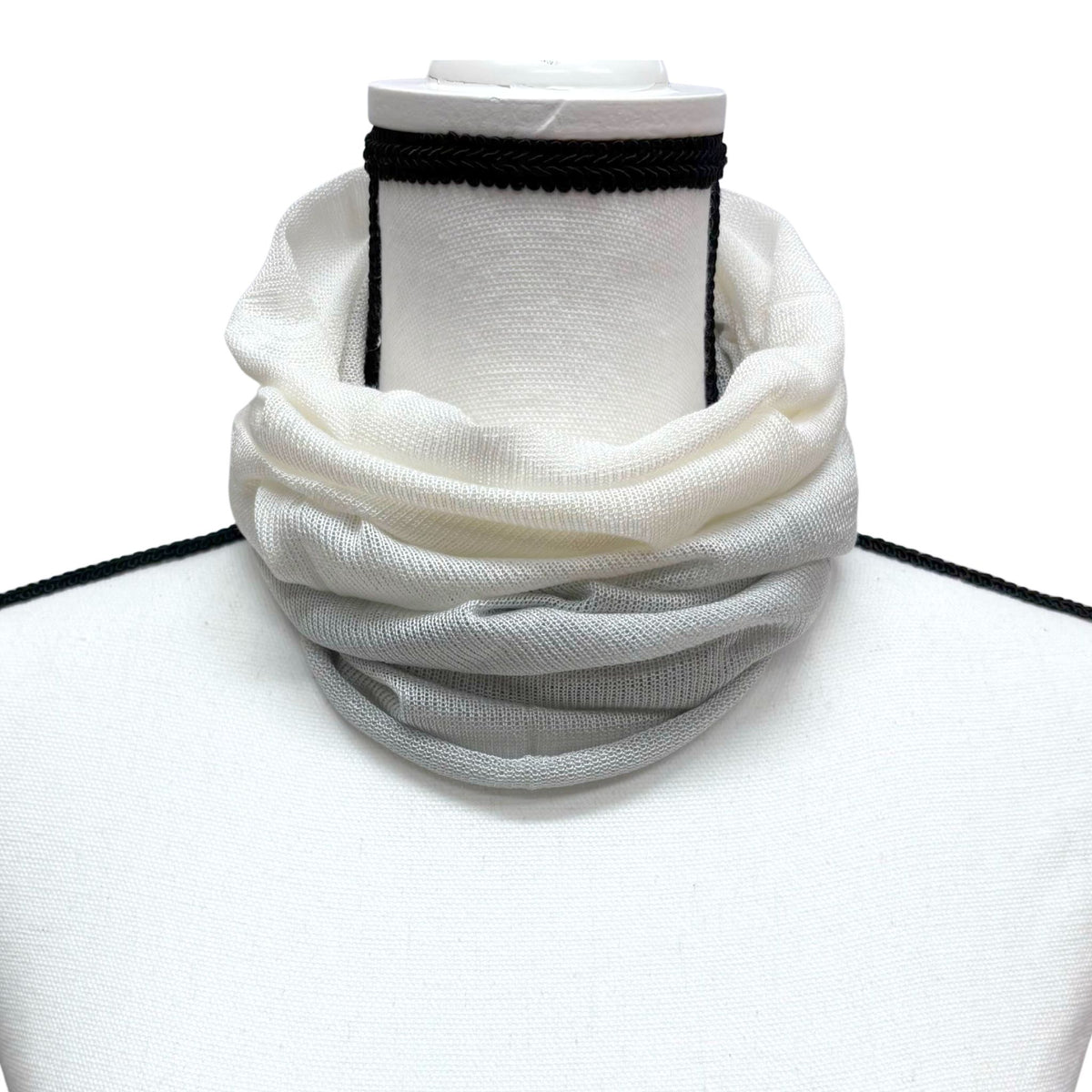 100% Silk Neck Warmer Light Gray