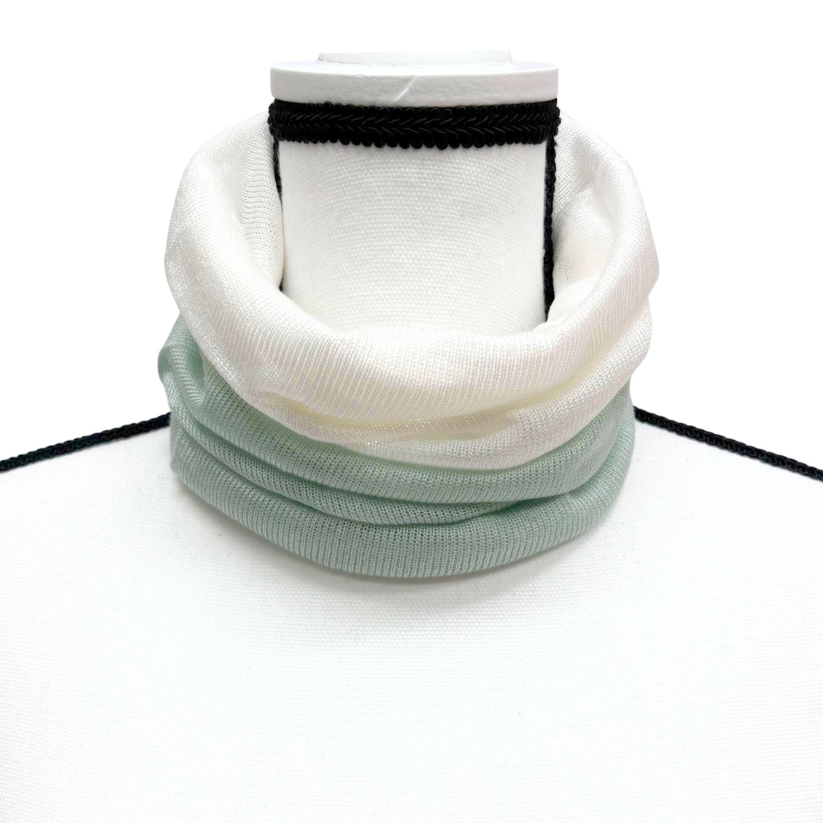 100% Silk Neck Warmer Light Green