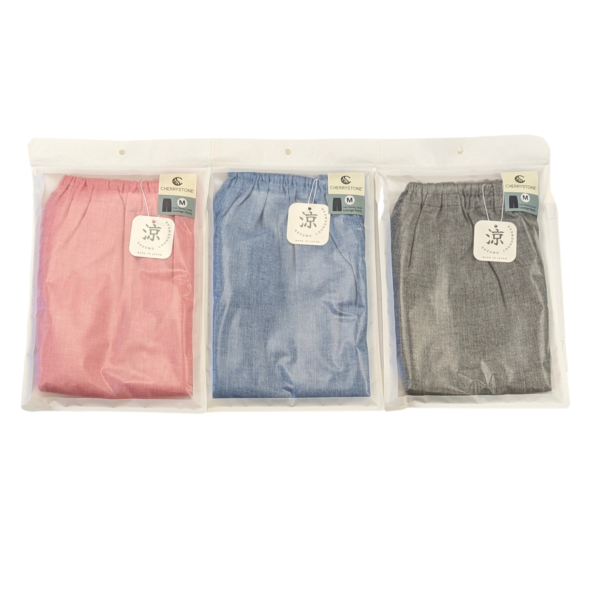 Our Cool, Stretchy, Comfy Lounge Pants made from 100% cotton. Crafted with traditional Japanese woven fabric, they’re cool, breathable, and sweat-absorbing, with a dry-touch texture that keeps them from sticking to the skin. Includes pockets on both sides and adjustable waist with inner elastic. Travel-friendly, folds compactly.
CHERRYSTONEstyle