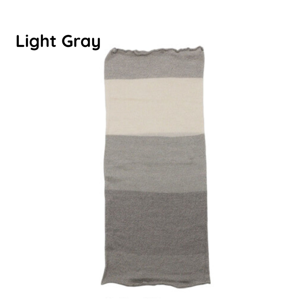 Light gray neck warmer fabric on a white background