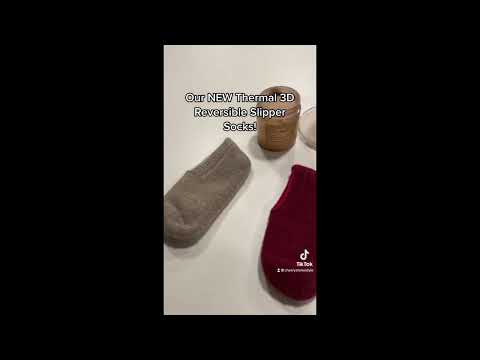 Organic Cotton Blend Reversible 3D Socks Medium