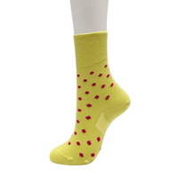 Organic Cotton Blend Polka Dot Everyday Crew Socks offer a soft touch with a stylish pop dot pattern. Designed to stay in place with a special heel design, relaxed fit, and stretchable cuff for added comfort. CHERRYSTONEstyle