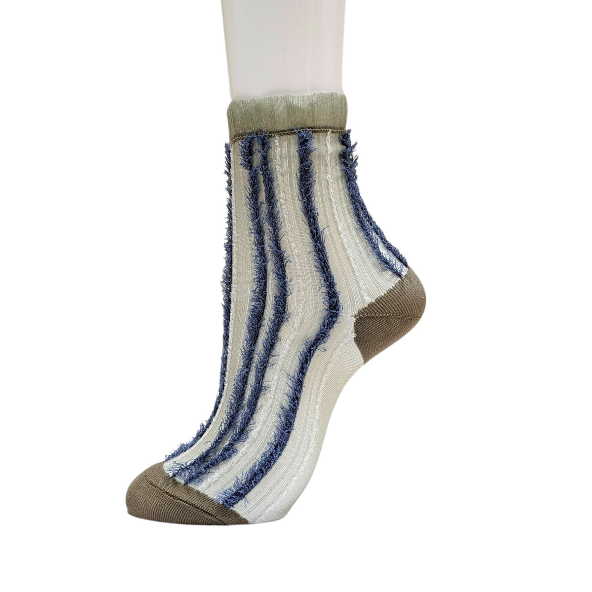 Shaggy Striped Crew Socks with a sleek, stylish design, perfect for both office and casual wear. Featuring a unique shaggy texture for a soft, cozy feel. CHERRYSTONEstyle