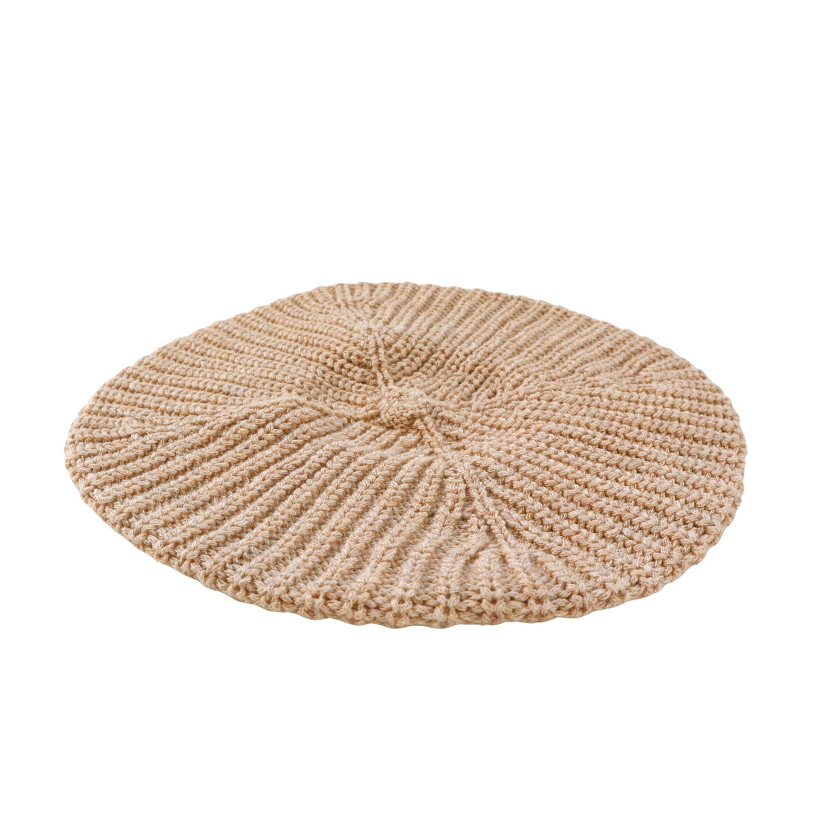 Silk cotton beret with a textured pattern on a white background