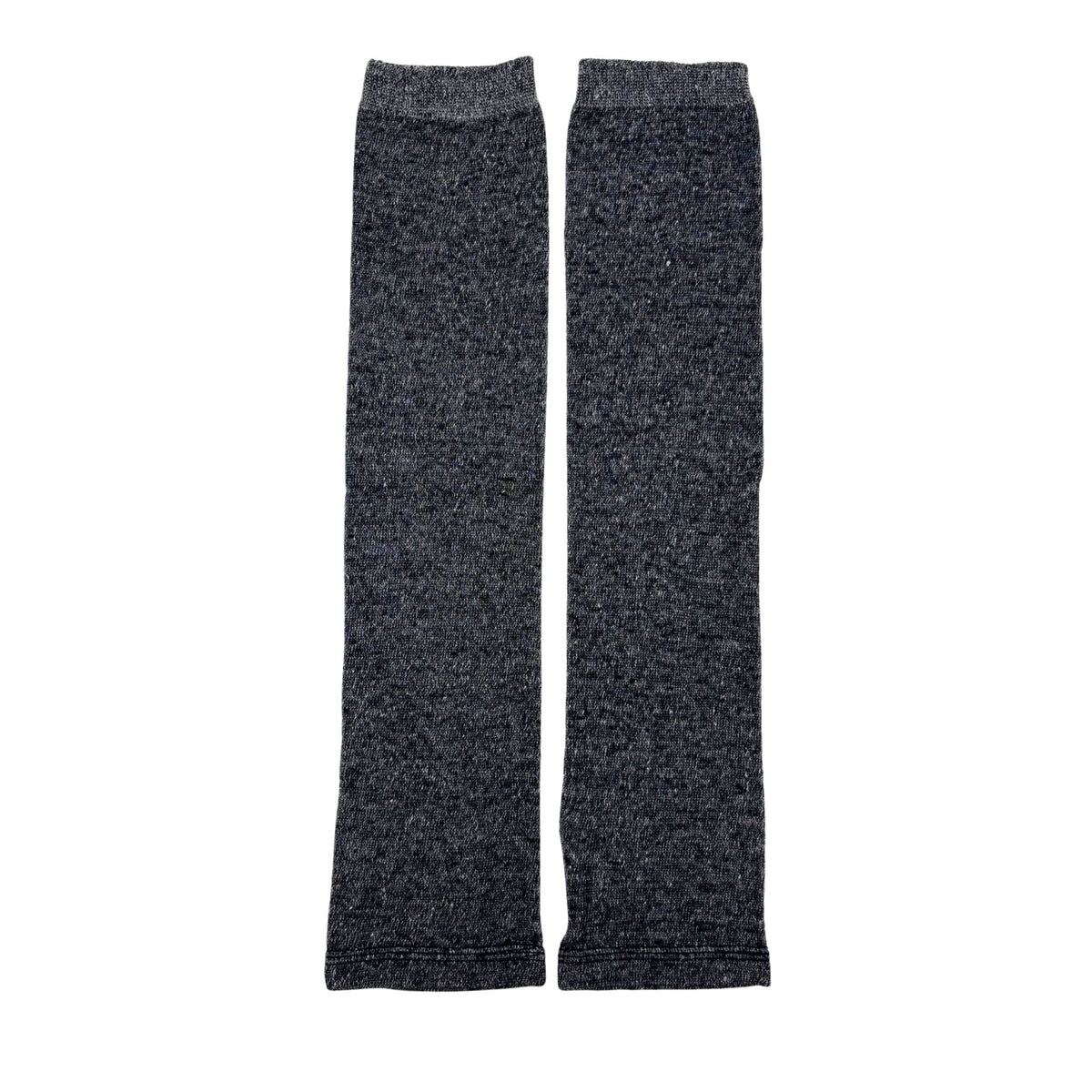 Pair of gray leg warmers on a white background
