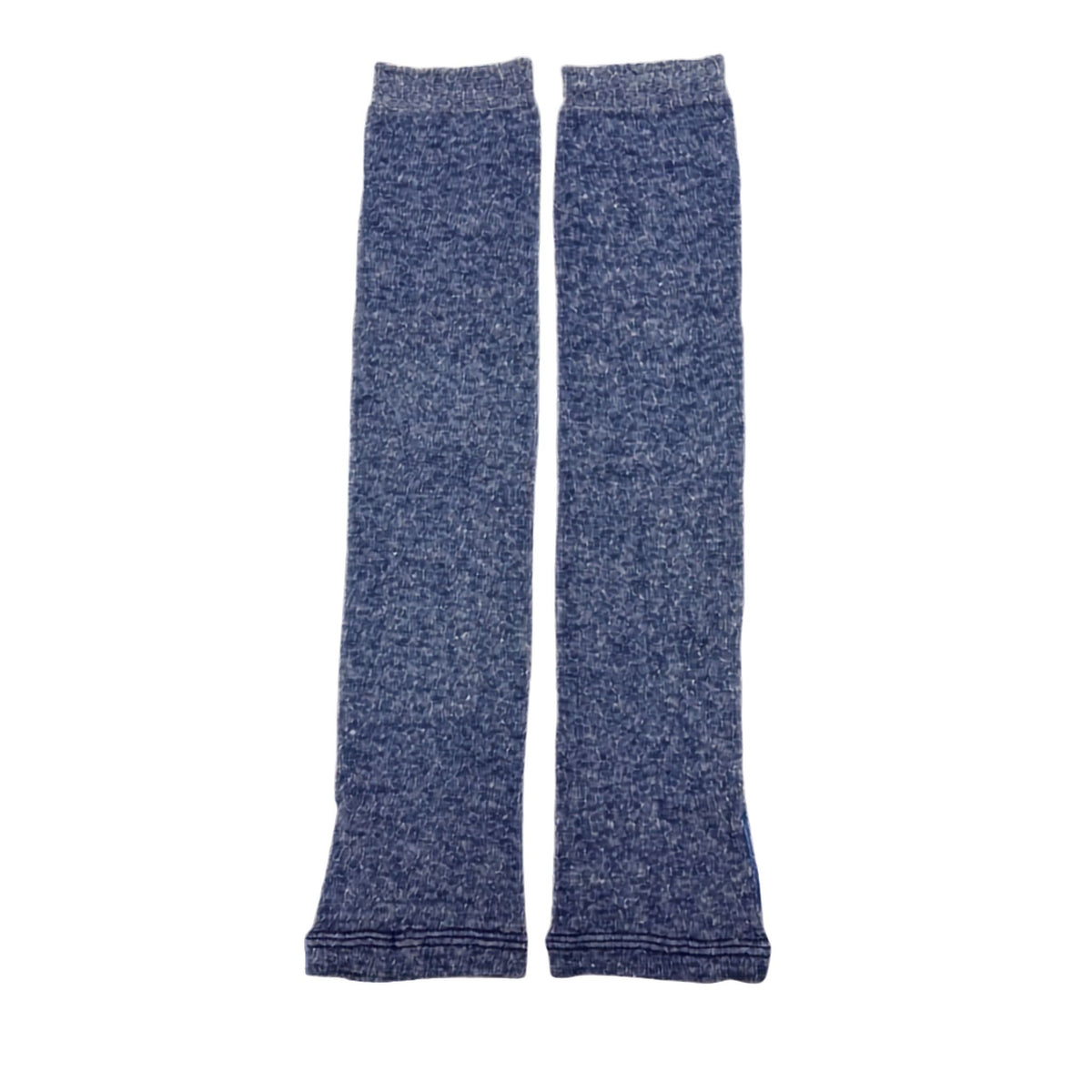 Pair of blue knee-high socks on a white background