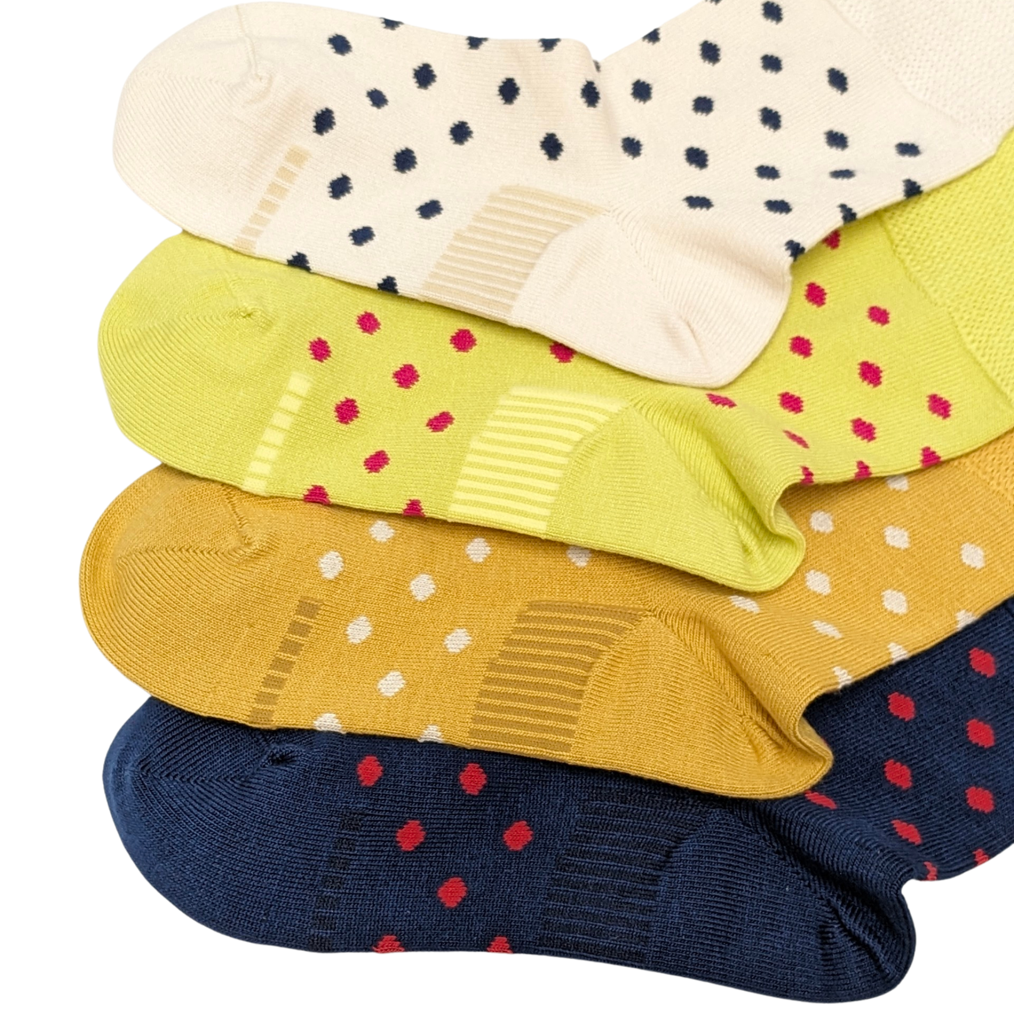 Organic Cotton Blend Polka Dot Everyday Crew Socks offer a soft touch with a stylish pop dot pattern. Designed to stay in place with a special heel design, relaxed fit, and stretchable cuff for added comfort. CHERRYSTONEstyle