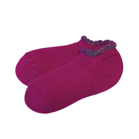 Thermal Soft-Opening Short Slipper Socks | With Grips | Medium. Stylish wool blend slipper socks with plush cushioning and heat-retaining brushed inner pile. Soft outer, secure grips on the soles, and fluffy trim for added comfort. Perfect gift ideas.