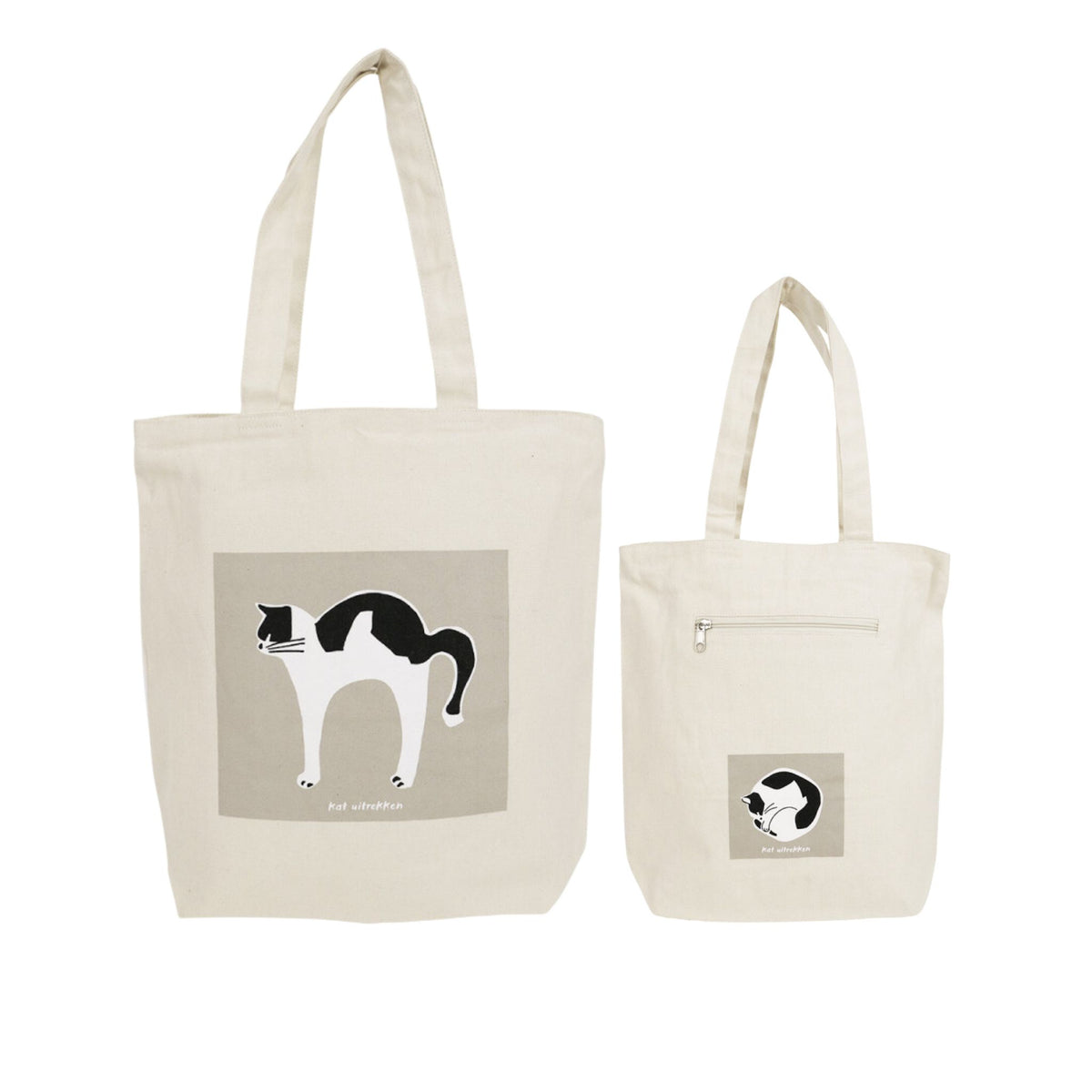 Two tote bags with horse illustrations on a white background