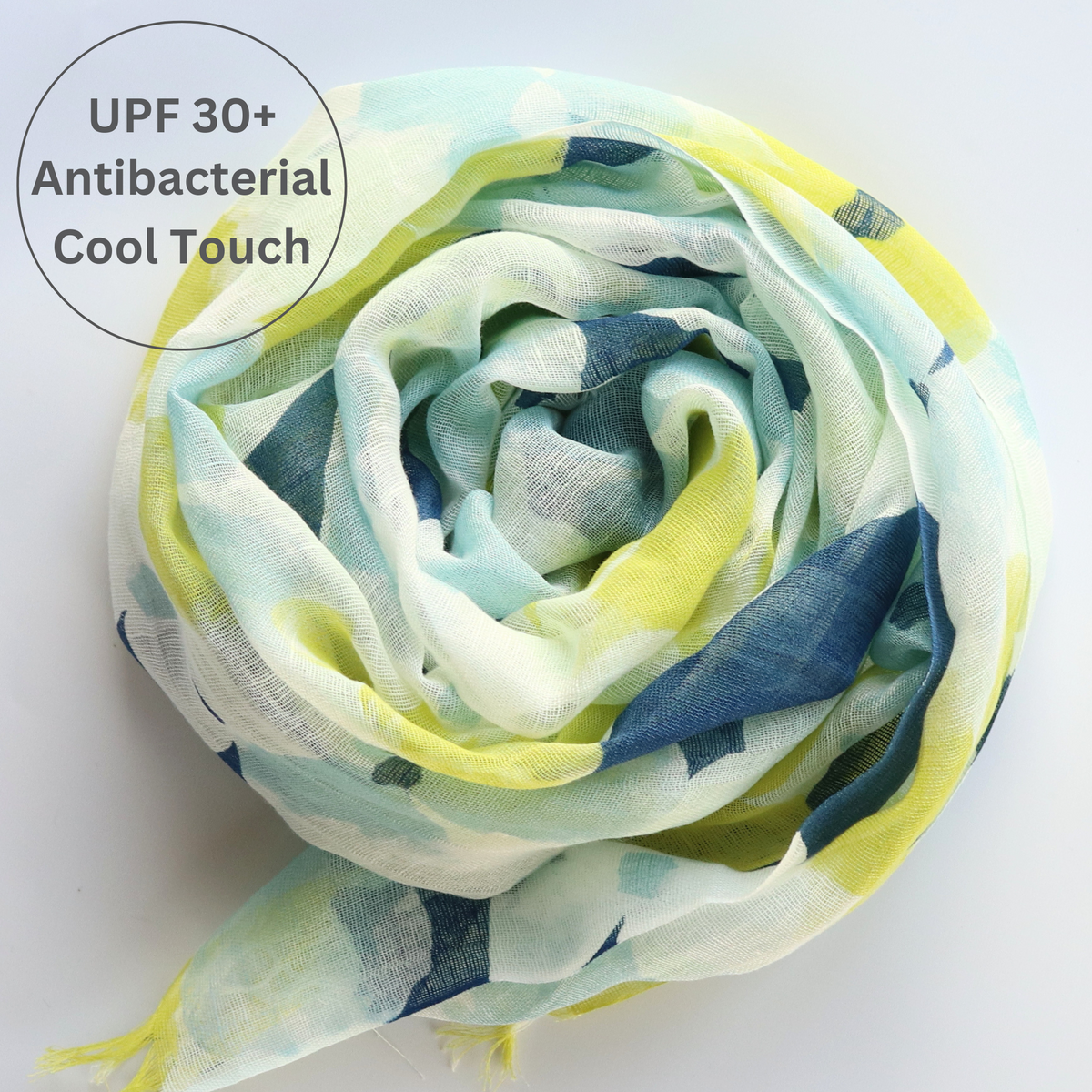 UPF 30+ Handwoven Cooling Fabric Linen Scarf on Loom | Flower Bouquet - CHERRYSTONEstyle