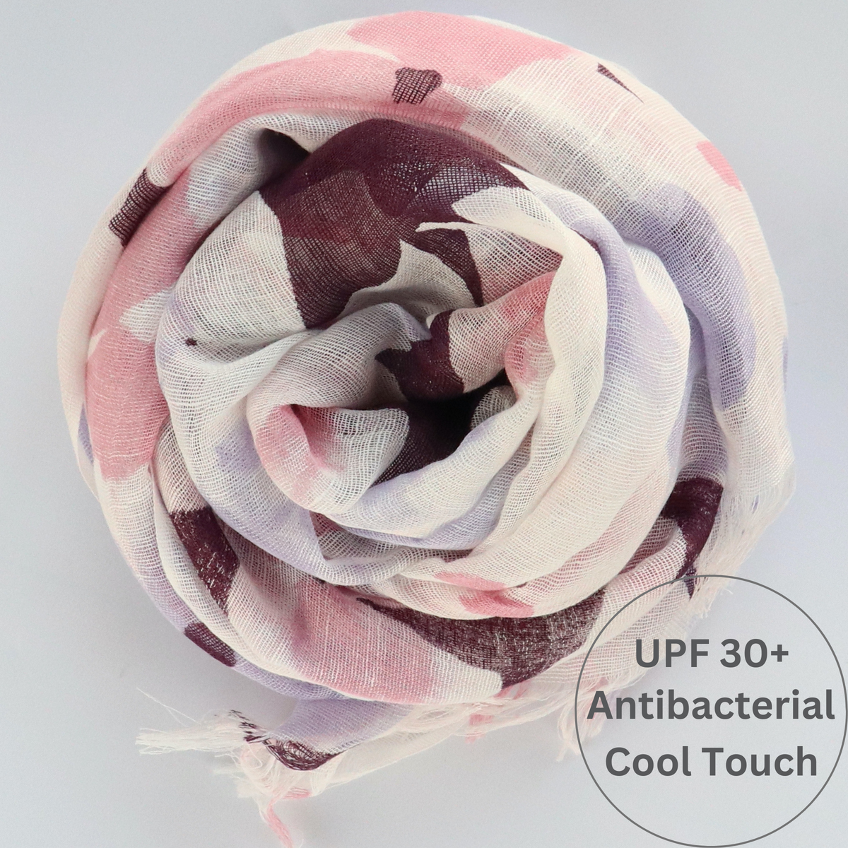 UPF 30+ Handwoven Cooling Fabric Linen Scarf on Loom | Flower Bouquet - CHERRYSTONEstyle