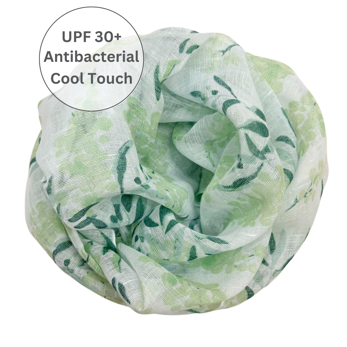 UPF 30+ Handwoven Cooling Fabric Linen Scarf on Loom | Antibacterial Cool Touch Mimosa Bouquet - Light Green
CHERRYSTONEstyle