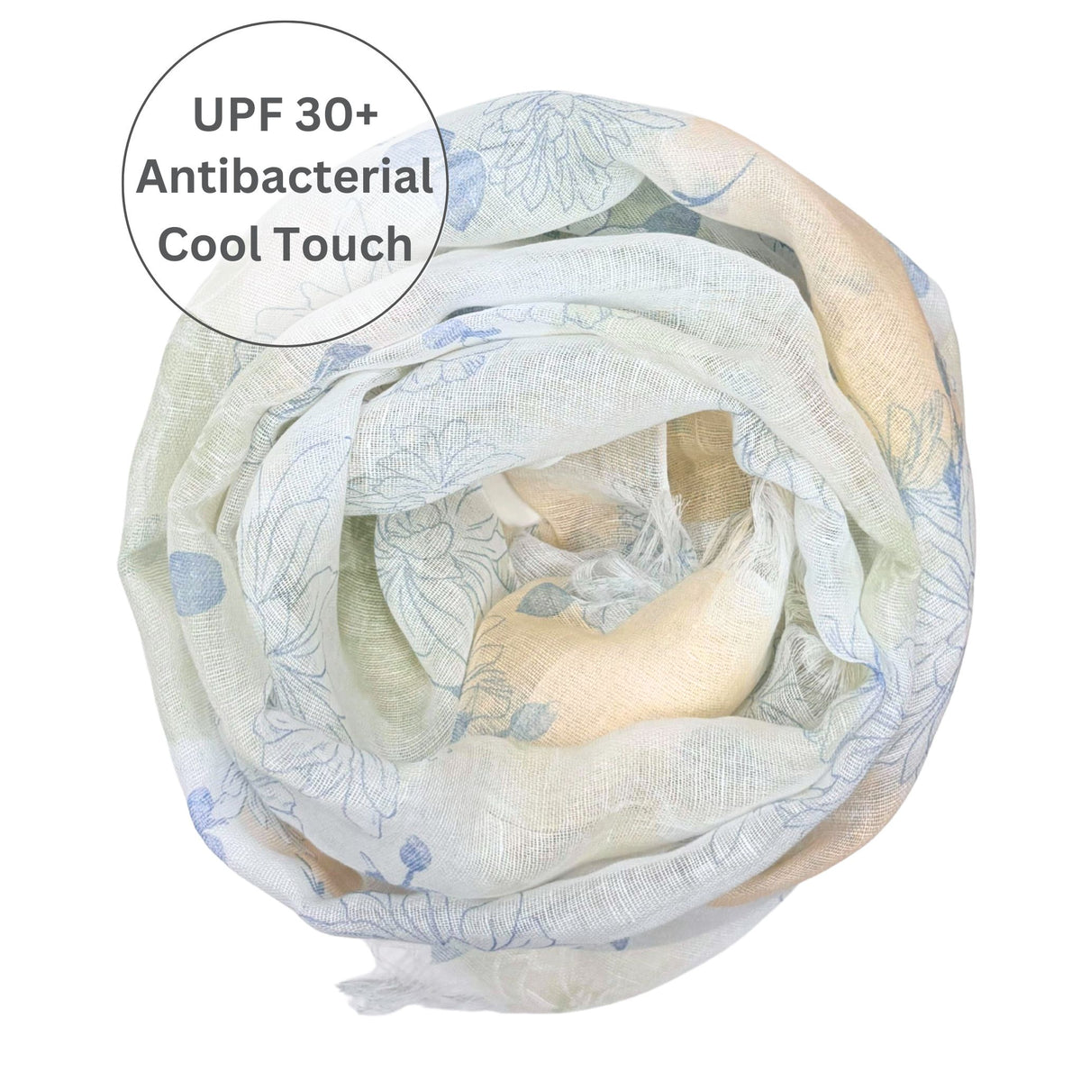 UPF 30+ Handwoven Cooling Fabric Linen Scarf on Loom | Antibacterial Cool Touch Watercolor Flower-lime
CHERRYSTONEstyle