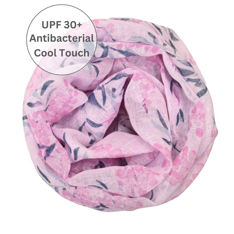 UPF 30+ Handwoven Cooling Fabric Linen Scarf on Loom | Antibacterial Cool Touch Mimosa Bouquet - Light Purple
CHERRYSTONEstyle