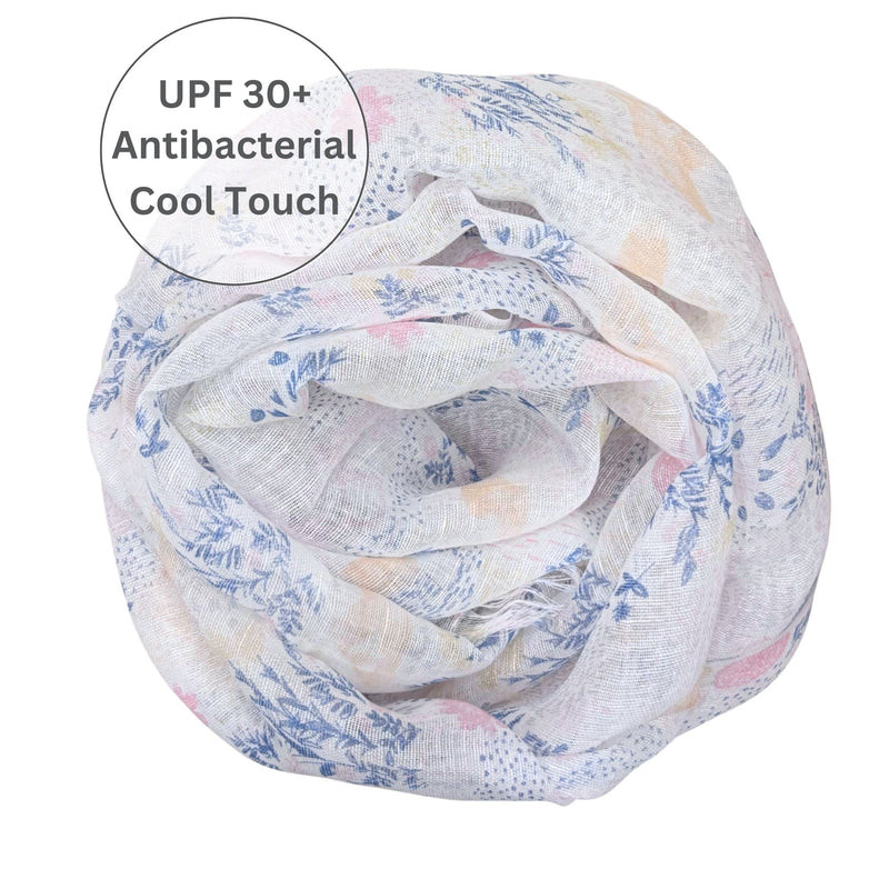 UPF 30+ Handwoven Cooling Fabric Linen Scarf on Loom | Antibacterial Cool Touch | Flower Garden | Pink
CHERRYSTONEstyle
