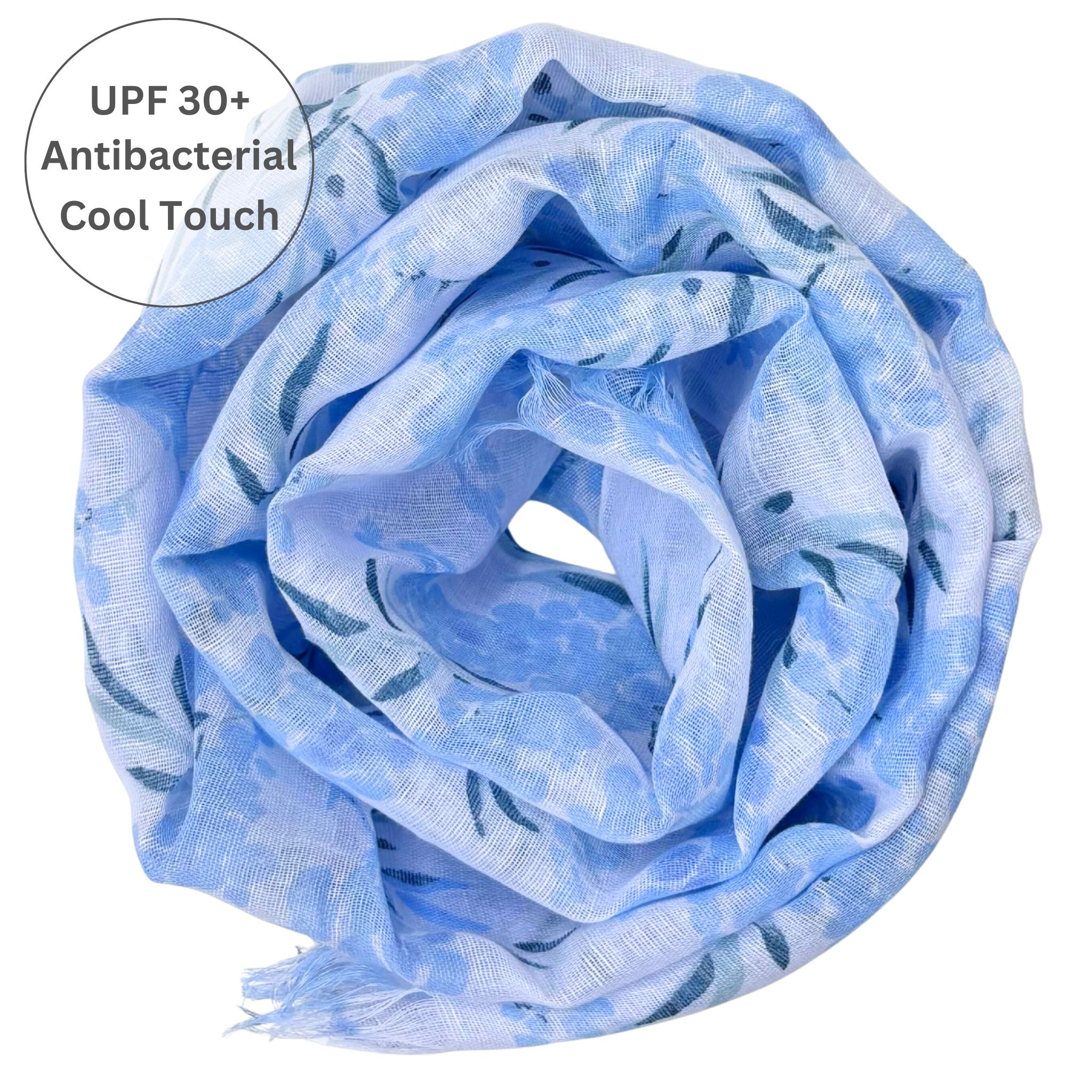 UPF 30+ Handwoven Cooling Fabric Linen Scarf on Loom | Mimosa