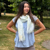 UPF 30+ Handwoven Cooling Fabric Linen Scarf on Loom | Watercolor Flower - CHERRYSTONE